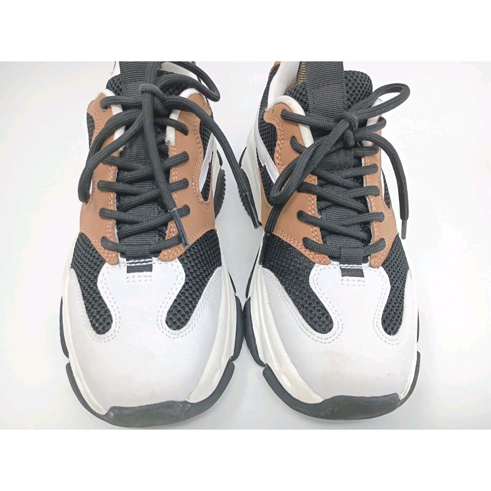 Madden NYC Womens Sneaker's Size 8.5 Muliti Color White w Brown Black - Picture 3 of 12
